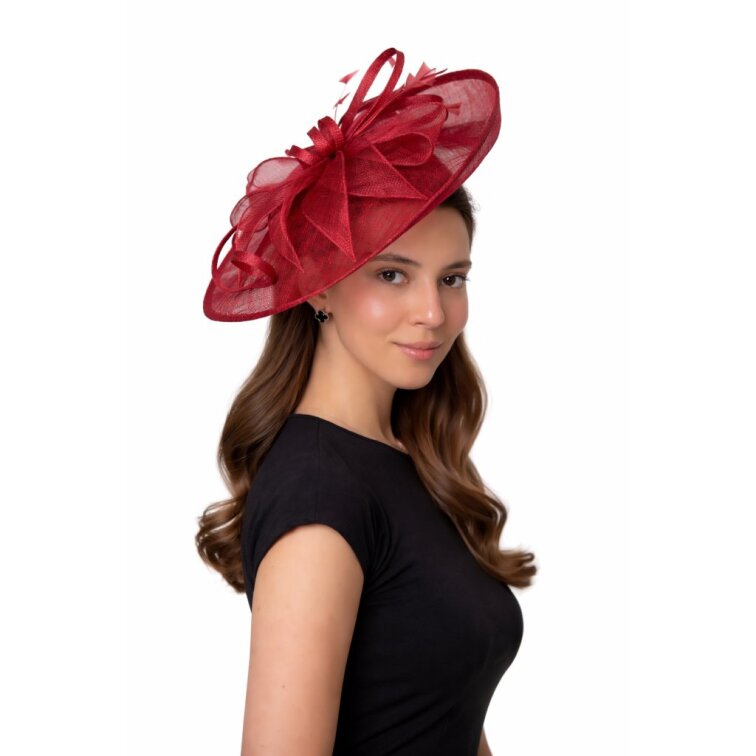 Dámský fascinátor na čelence – Ruby Red