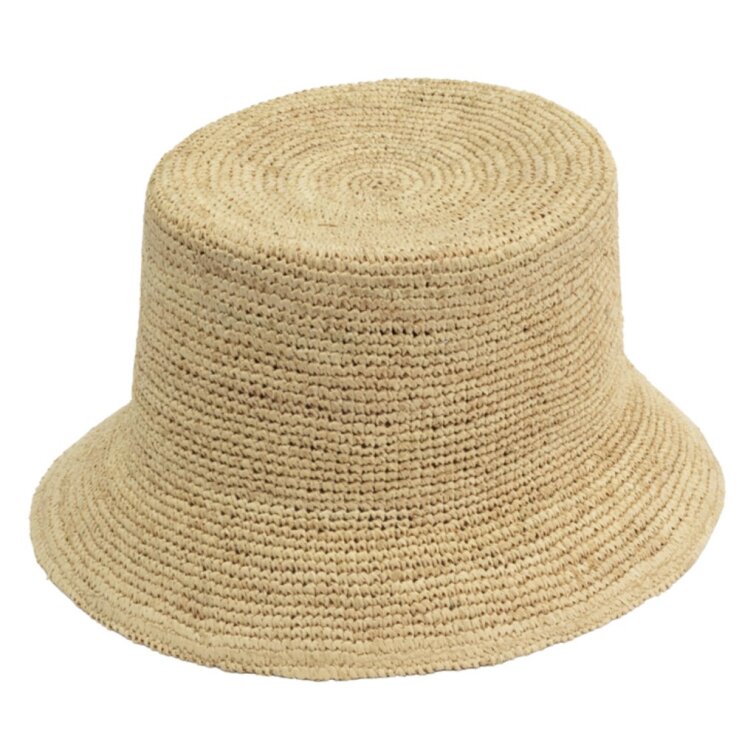 Dámský letní nemačkavý slaměný klobouk Bucket Hat - Crochet