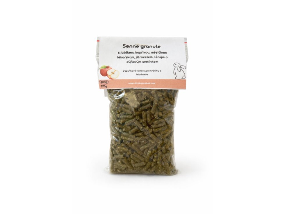 Senné granule s jablkem, kopřivou, měsíčkem lékařským, jitrocelem, lněným a dýňovým semínkem
