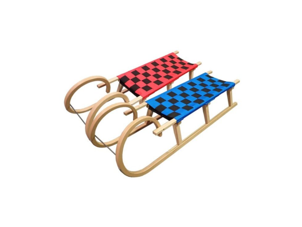 Acra sáně 125cm dřevěné A2042ROH-rohačky modrá/černá