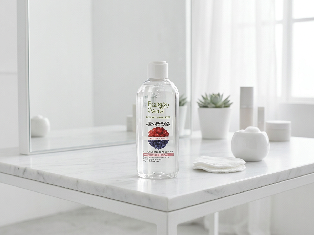 Bottega Verde BEAUTY EXTRACTS - Raspberry and Blueberry - Micellar water for face, eyes and lips