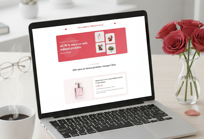 Nová Valentýnská landing page šablona