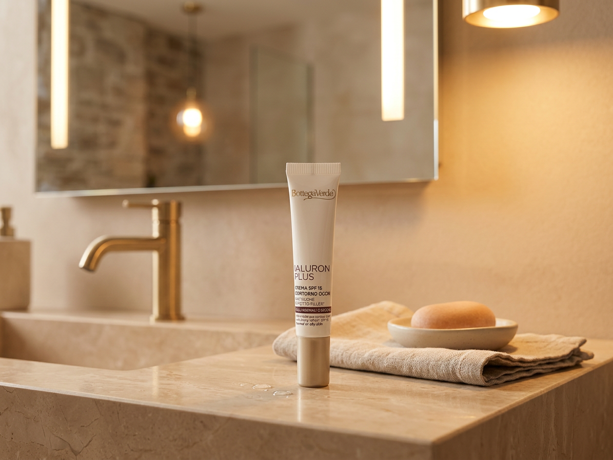 Bottega Verde HYALURON PLUS - Augencreme SPF 15 - gegen Falten, mit aufpolsterndem Effekt