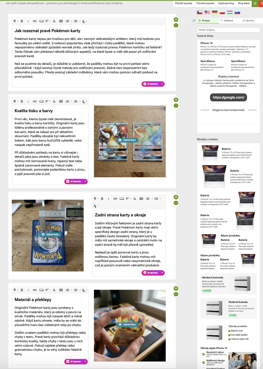 Jak si předpřipravit článek pomocí AI na e-shopu
