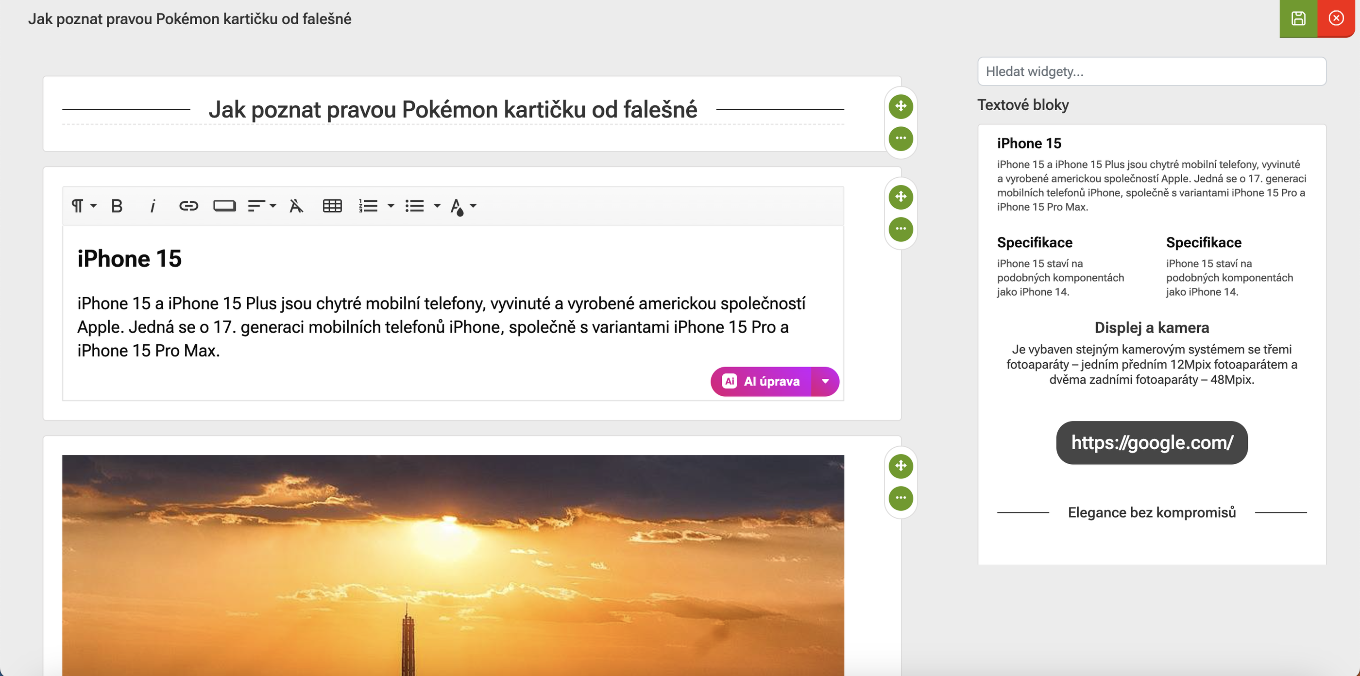 Jak si předpřipravit článek pomocí AI na e-shopu