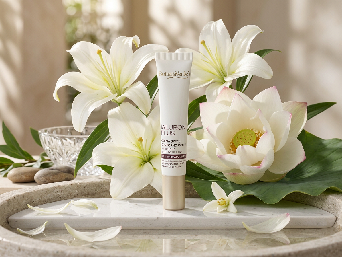 Bottega Verde HYALURON PLUS - Augencreme SPF 15 - gegen Falten, mit aufpolsterndem Effekt