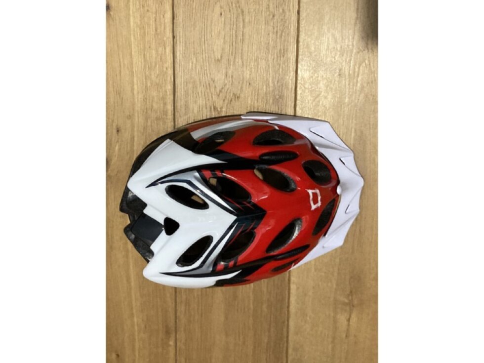 přilba Catlike Diablo stříbrno-červeno-črná 50-55 cm MEGA VÝPRODEJ