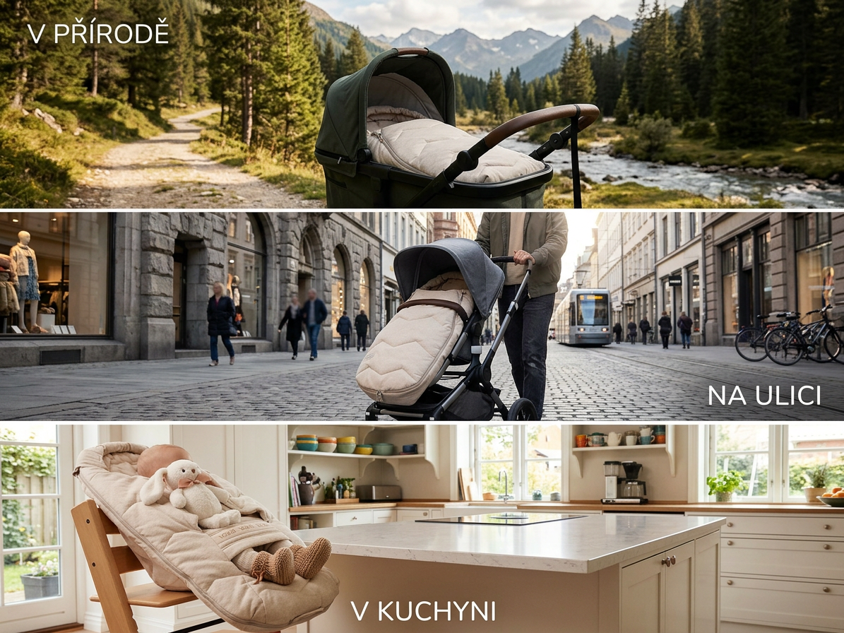 VOKSI Breeze Light Sand Solid – lehký bavlněný fusak do kočárku