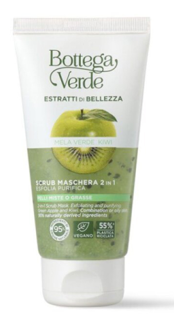 Bottega Verde EXTRAKTE FÜR SCHÖNHEIT - Grüner Apfel und Kiwi - Peelingmaske 2 in 1