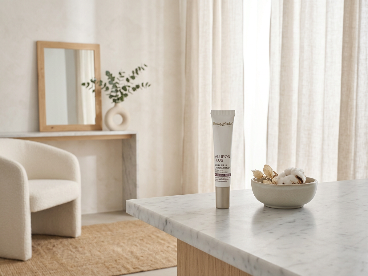 Bottega Verde HYALURON PLUS - Augencreme SPF 15 - gegen Falten, mit aufpolsterndem Effekt