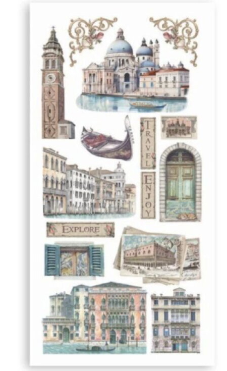 Papírové výřezy Stamperia Venice City 15x30,5cm 4ks