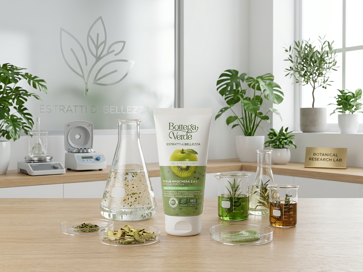 Bottega Verde EXTRAKTE FÜR SCHÖNHEIT - Grüner Apfel und Kiwi - Peelingmaske 2 in 1