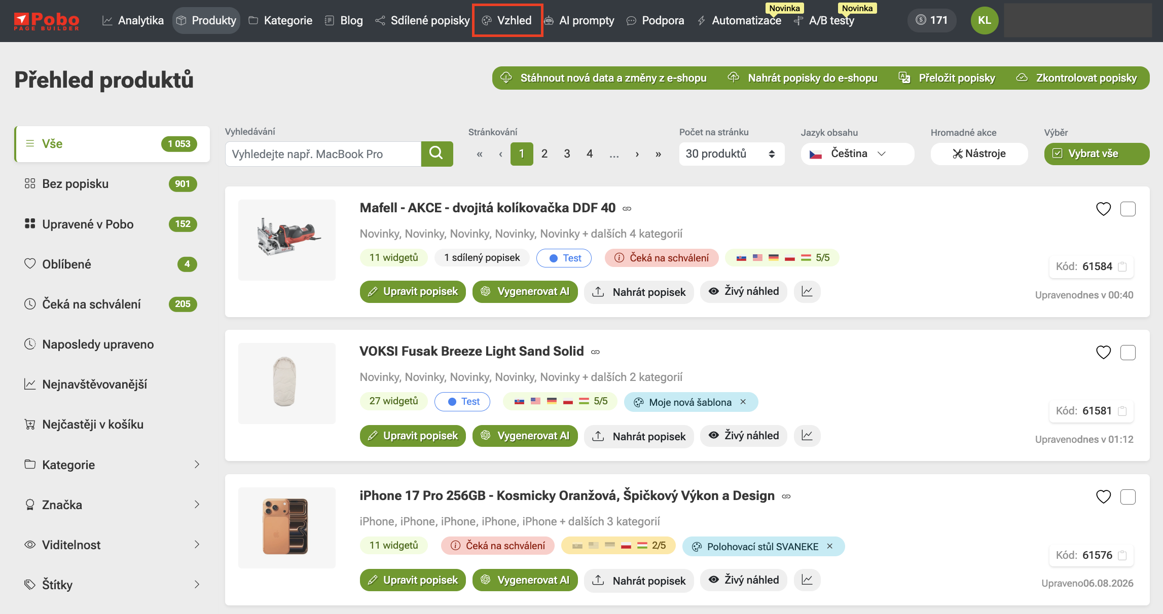 Jak automaticky oříznout produktové fotky v Pobo