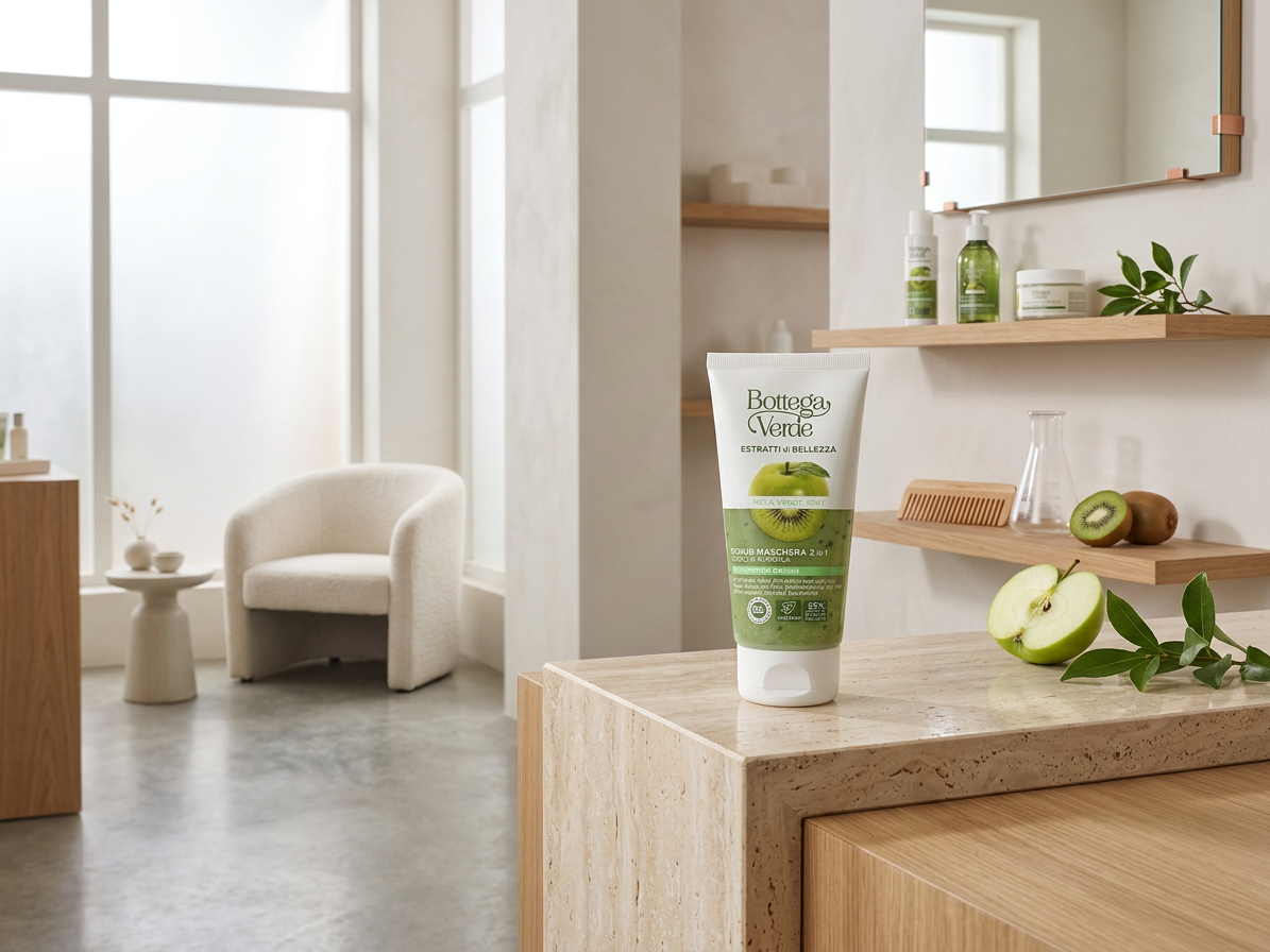 Bottega Verde EXTRAKTE FÜR SCHÖNHEIT - Grüner Apfel und Kiwi - Peelingmaske 2 in 1