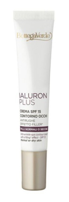 Bottega Verde HYALURON PLUS - Augencreme SPF 15 - gegen Falten, mit aufpolsterndem Effekt