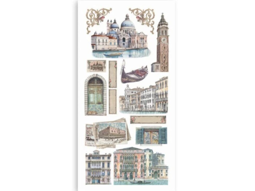 Papírové výřezy Stamperia Venice City 15x30,5cm - 4ks