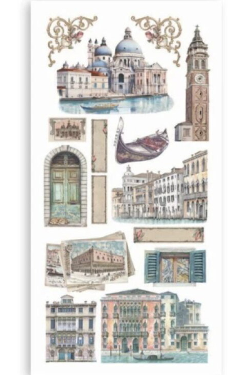 Papírové výřezy Stamperia Venice City 15x30,5cm 4ks