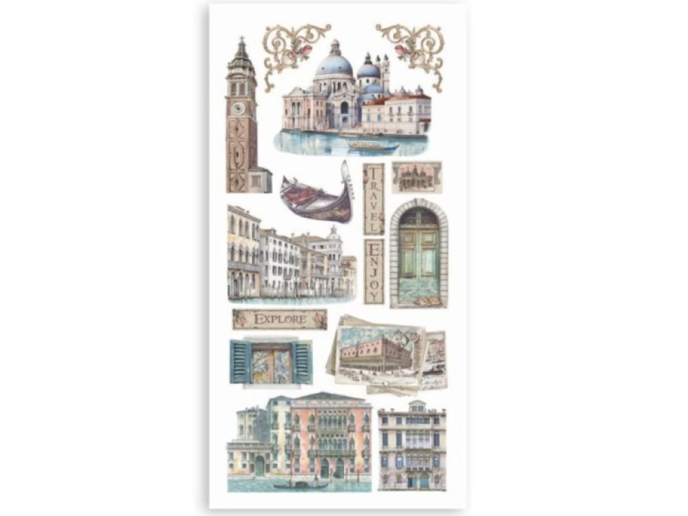 Papírové výřezy Stamperia Venice City 15x30,5cm 4ks