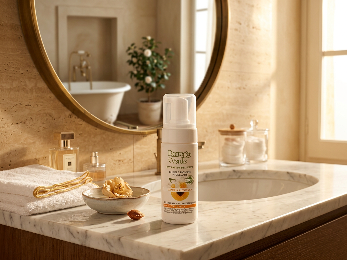 Bottega Verde BEAUTY-EXTRAKTE – Aprikose und Kamelie – Mizellen-Schaum mit Bläschen