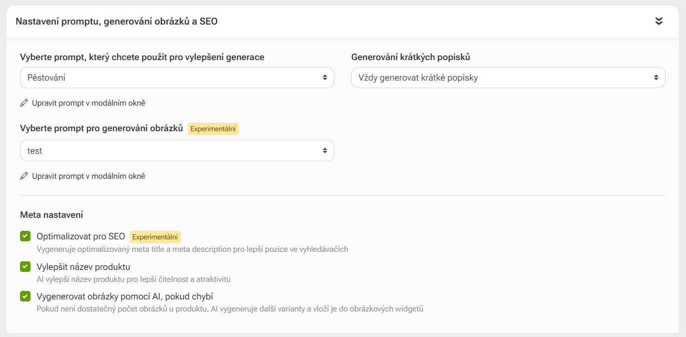 Generování popisků produktů s obrázky pomocí AI