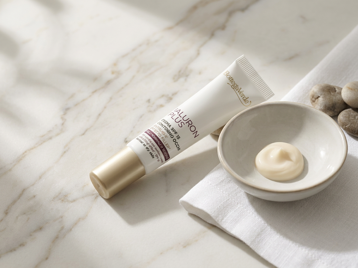 Bottega Verde HYALURON PLUS - Augencreme SPF 15 - gegen Falten, mit aufpolsterndem Effekt