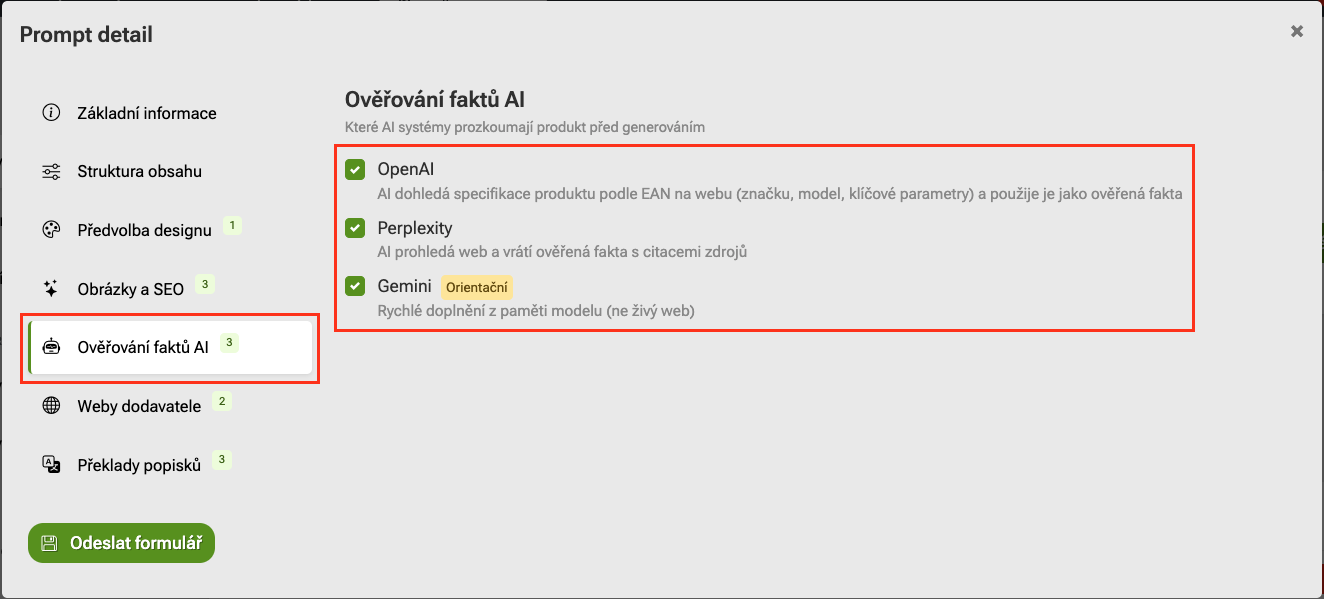 Generování přesnějších produktových popisků s využitím AI modelů Gemini a Perplexity