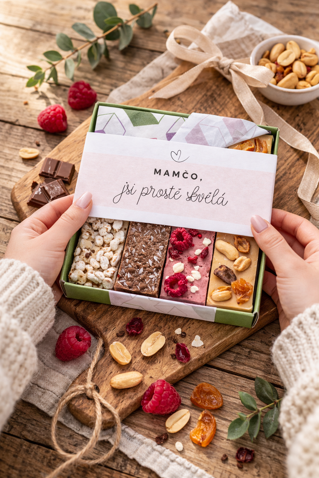 Luxusní Řemeslný Nugát Mix s Personalizovanou Etiketou