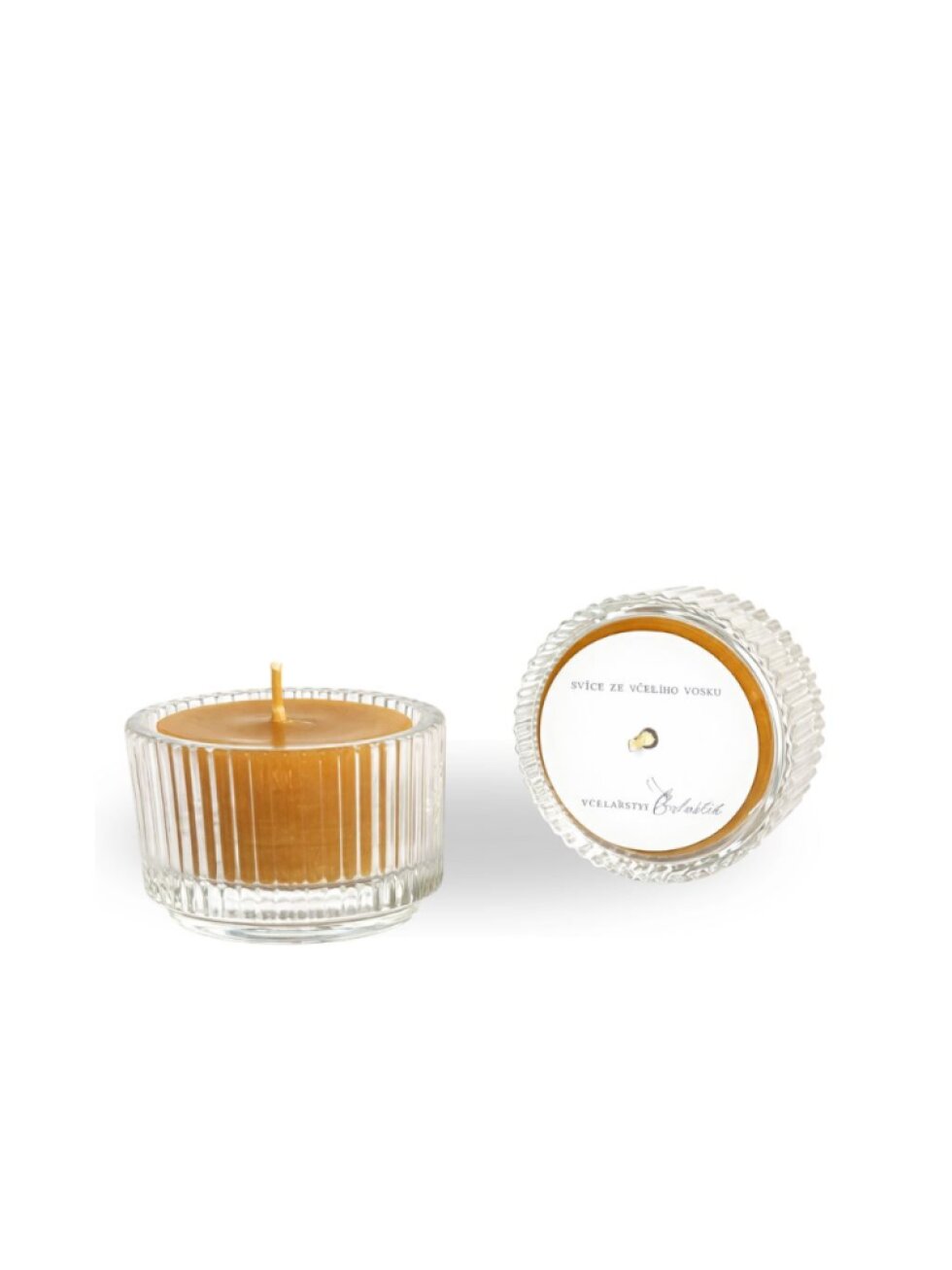 Čajová svíce Včelí vosk Vroubkovaná - Včelařství Balaštík