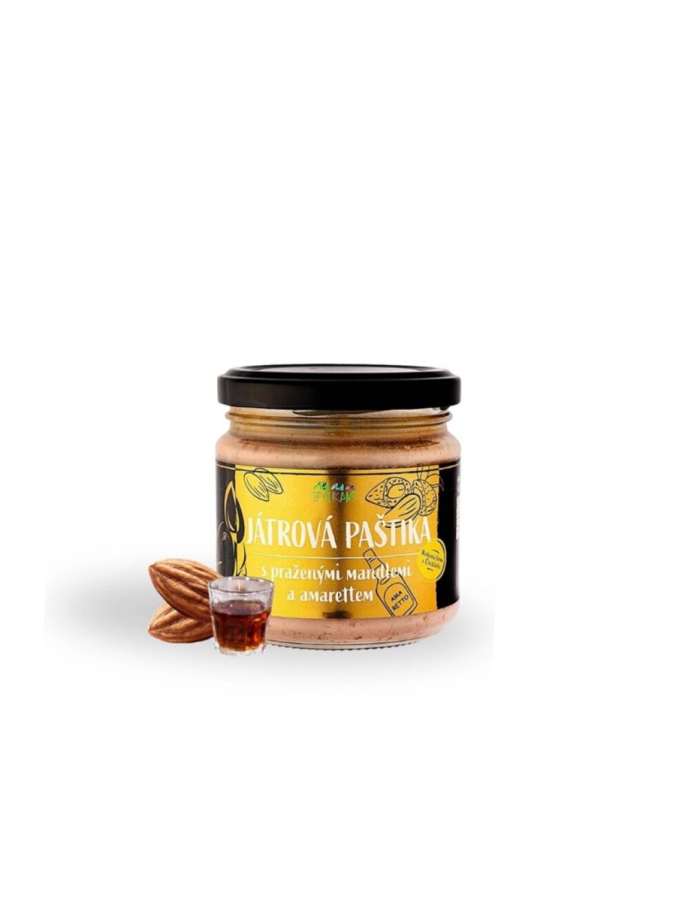 Játrová paštika The Pelikans s mandlemi a Amarettem