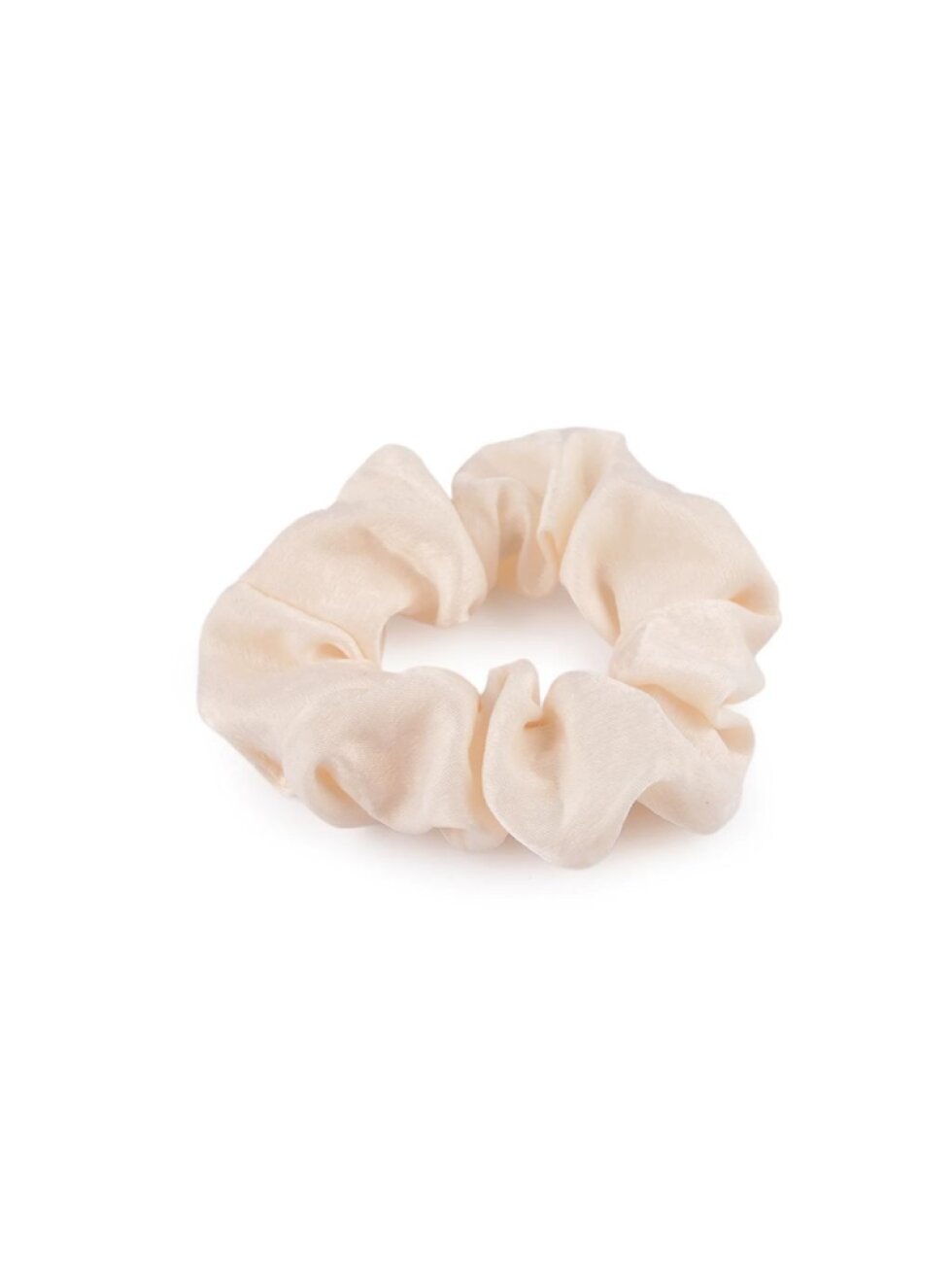 Béžová saténová gumička Scrunchie - elegantní doplněk