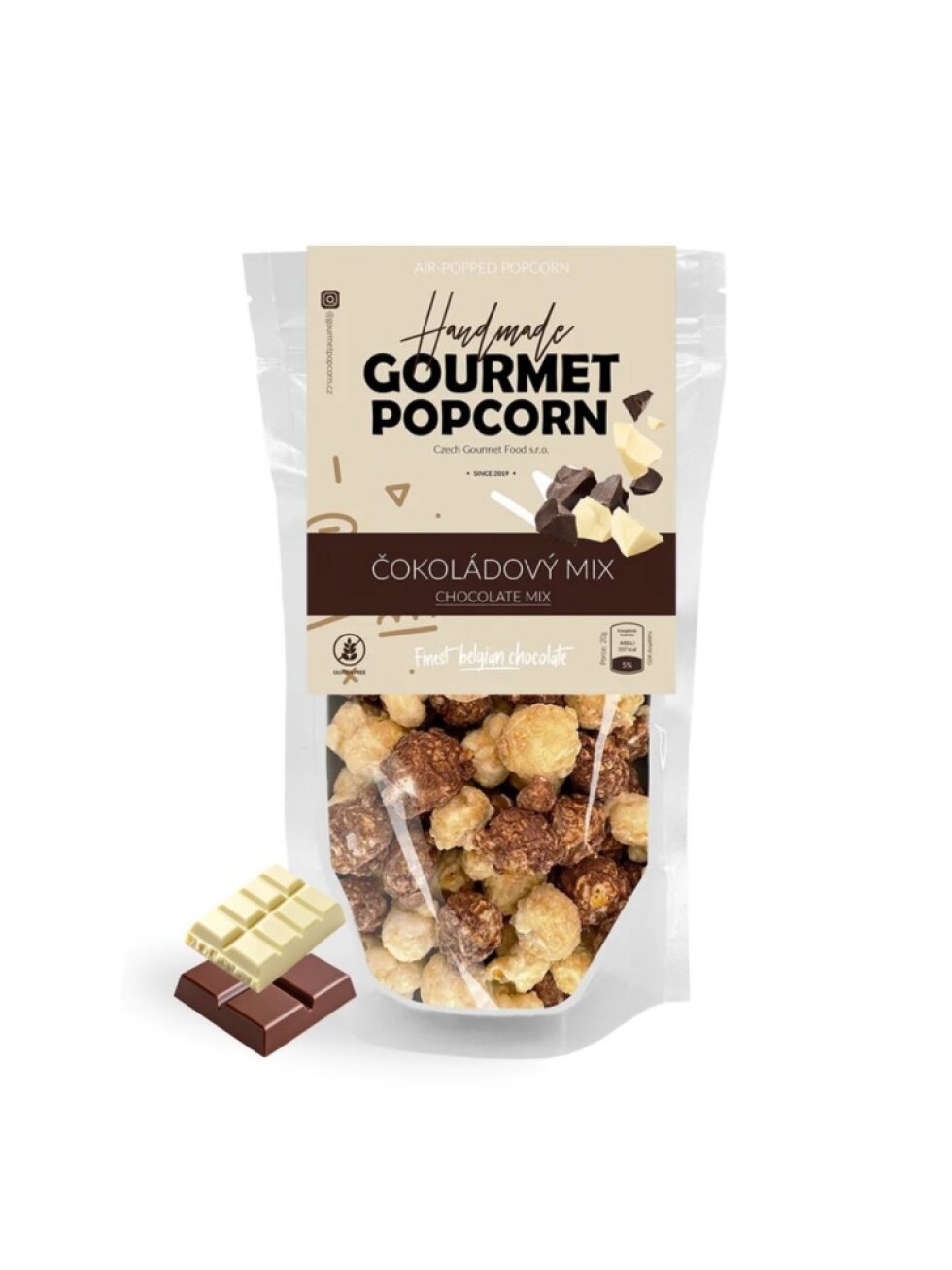 Gourmet Popcorn Čokoládový mix 70g s belgickou čokoládou