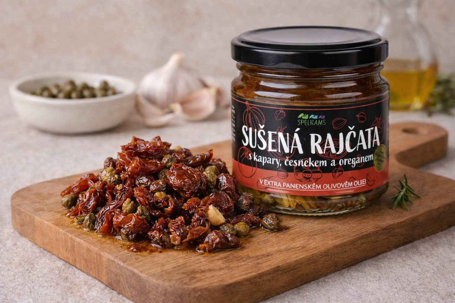 Sušená rajčata s kapary v olivovém oleji - The Pelikans
