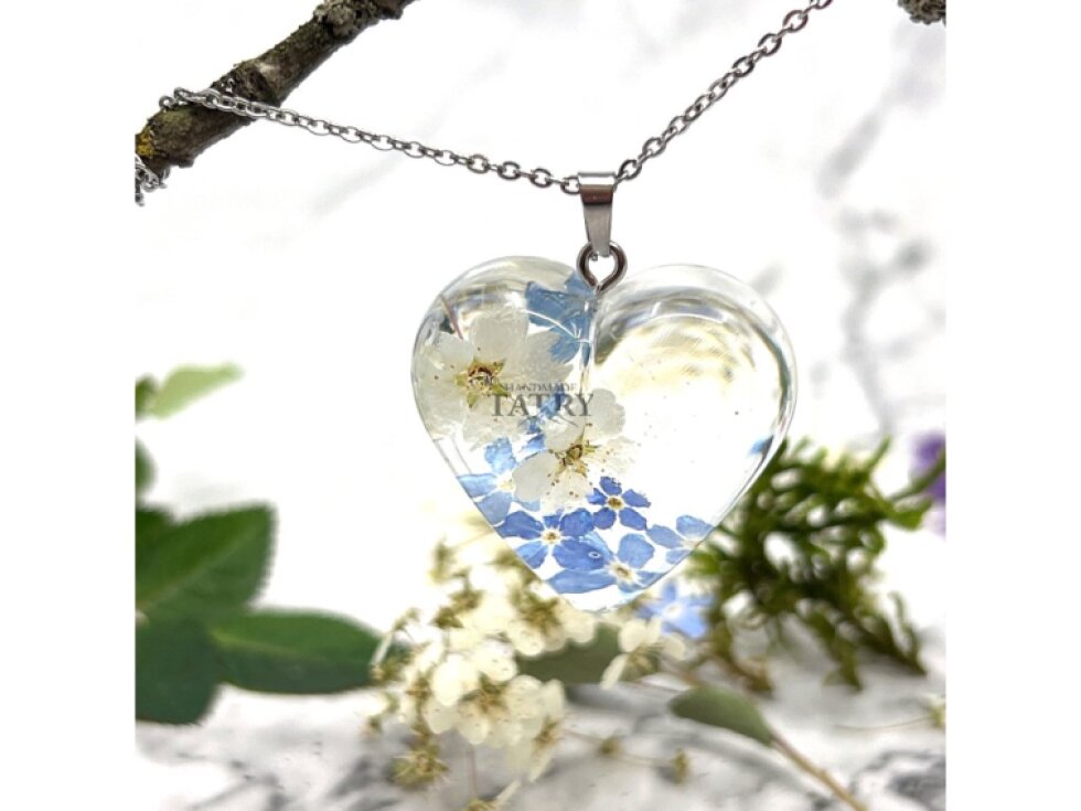 NÁHRDELNÍK NEZÁBUDKA A TAVOLNÍK SRDCE XL