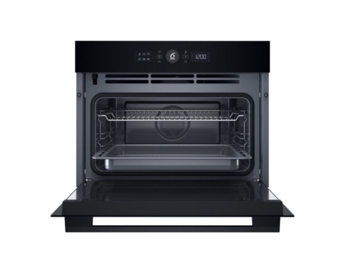 Whirlpool WCC54PMSBA kompaktní vestavná elektrická trouba s funkcí Steam+, AirFry a pyrolytickým čištěním, černá