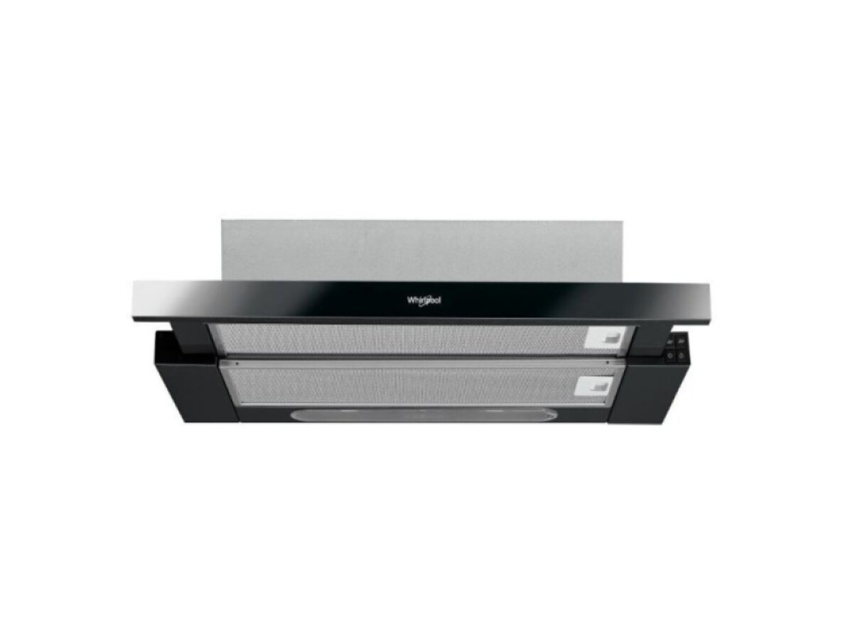 Whirlpool AKR 750 G K – vestavný výsuvný odsavač par 60 cm, černé sklo, LED osvětlení a 3 stupně výkonu