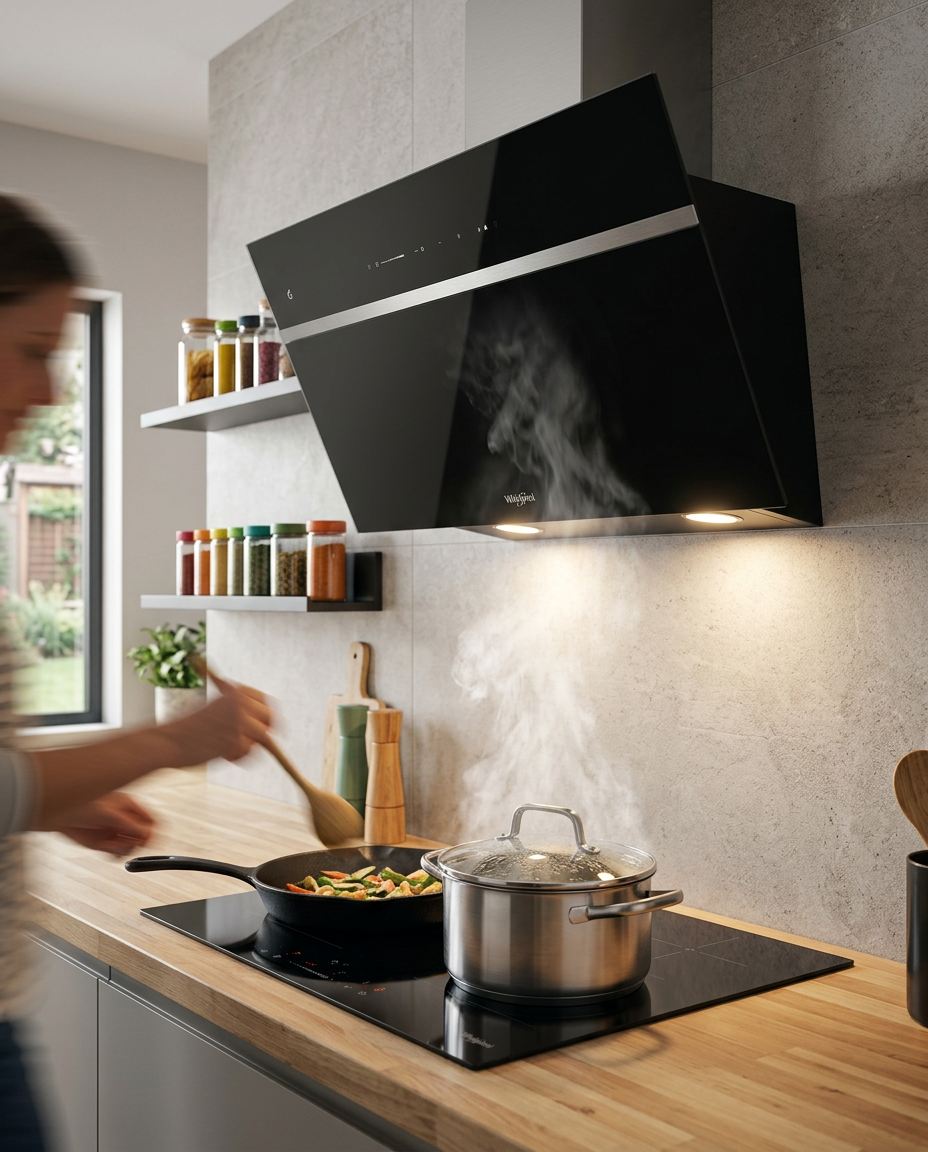 Whirlpool WHVS 90F LT C K nástěnný odsavač par 90 cm, 6. SMYSL, AirSense, Perimeter a Zen Mode