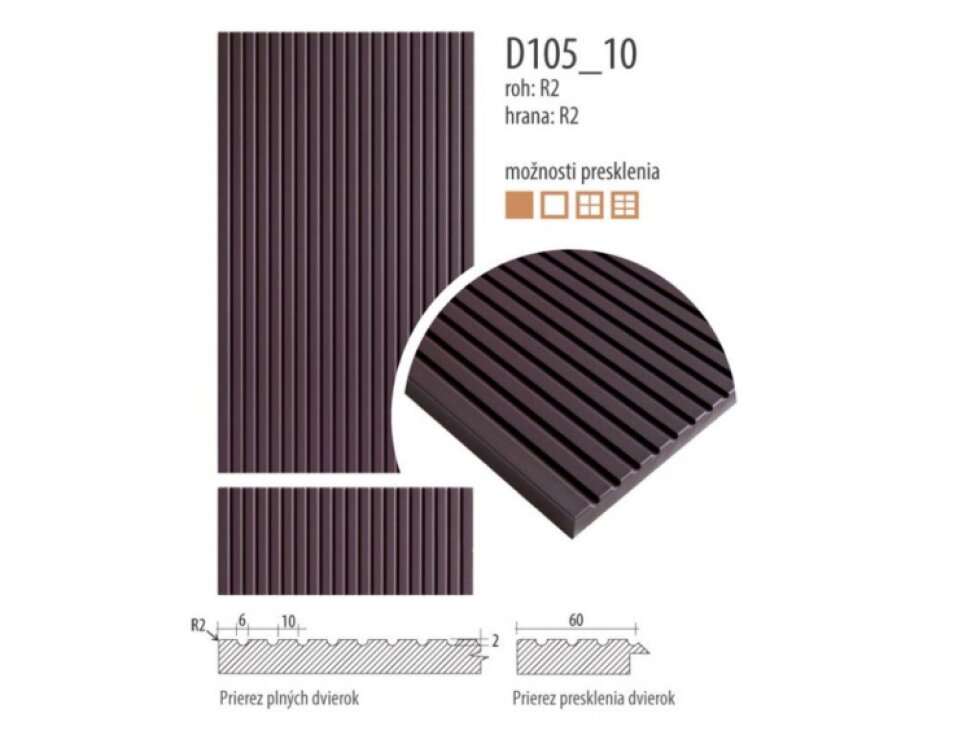 D105_10 kuchyňská dvířka s drážkami