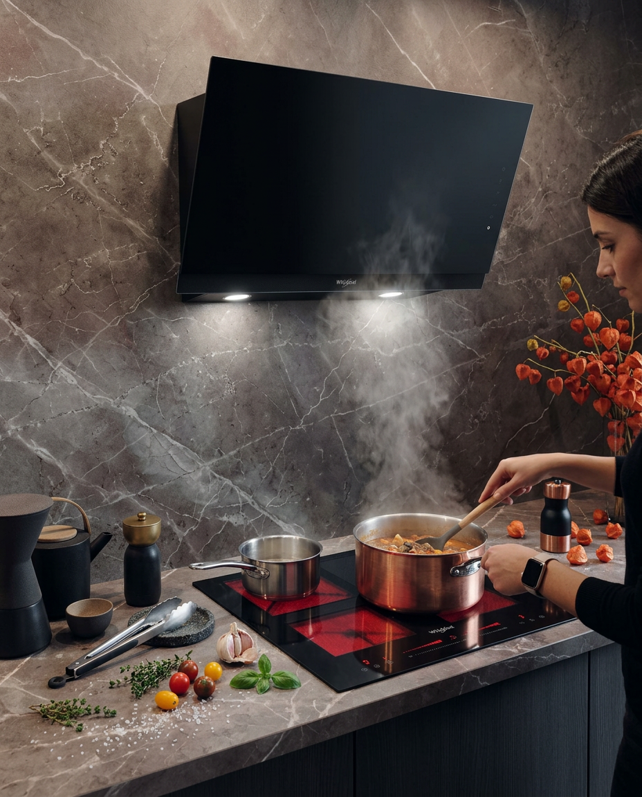 Whirlpool WHVS 93F LT BSS/1 nástěnný odsavač par 90 cm, Zen Mode, Perimeter a elektronické ovládání