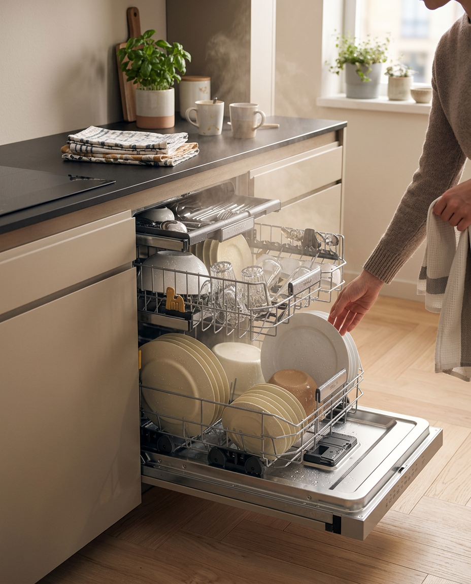 Whirlpool WH7PA15AM60 vestavná polointegrovaná myčka nádobí 60 cm, 15 sad, MaxiSpace, třída A