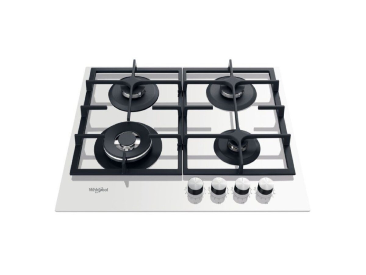 Whirlpool GOFL 629 WH – plynová varná deska 60 cm s Power Burner 3,5 kW, MultiLevel Flame a litinovými rošty