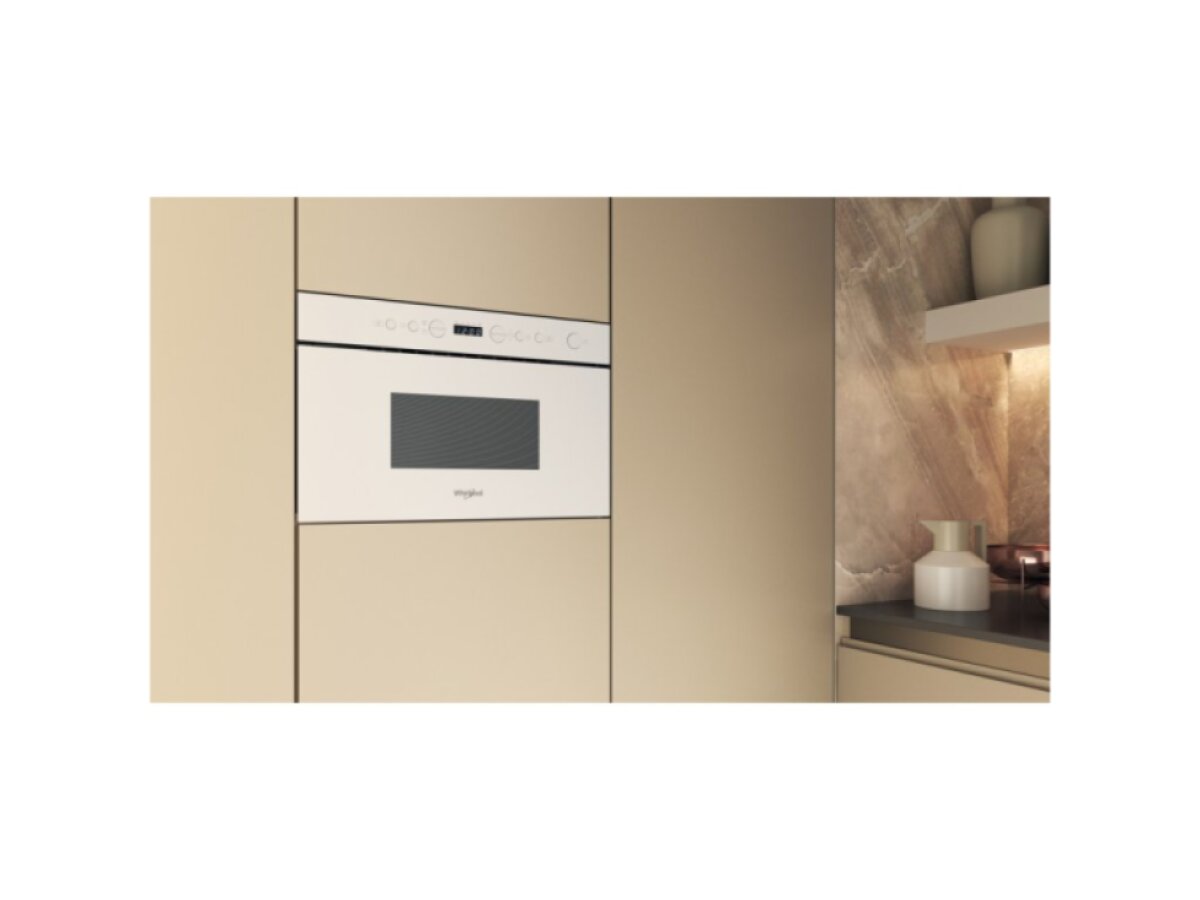 Whirlpool WMN14BW – vestavná mikrovlnná trouba s grilem 22 l, Crisp, Quartz Grill a Jet Defrost
