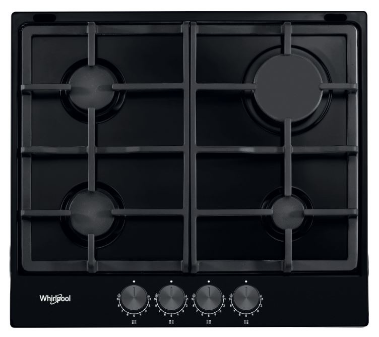 Whirlpool TGML 660 NB – plynová varná deska 60 cm se 4 hořáky, litinovými rošty a MultiLevel Flame