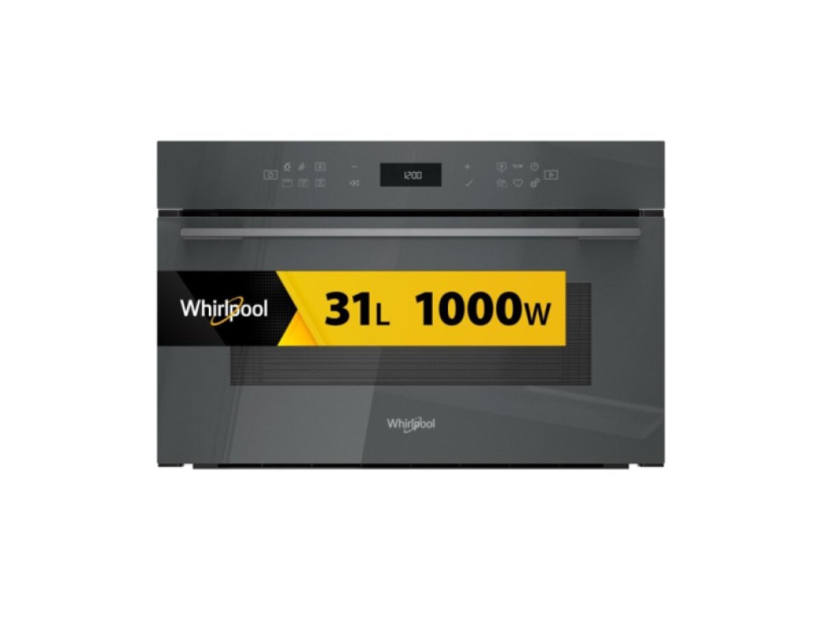 Whirlpool WMD7O4TSG – vestavná mikrovlnná trouba 31 l s párou, Crisp, Quartz Grill a 6. SMYSL
