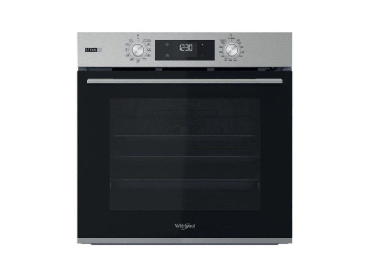 Whirlpool OMSK58RU1SX vestavná elektrická trouba s funkcí Steam+ a pyrolytickým čištěním, nerez