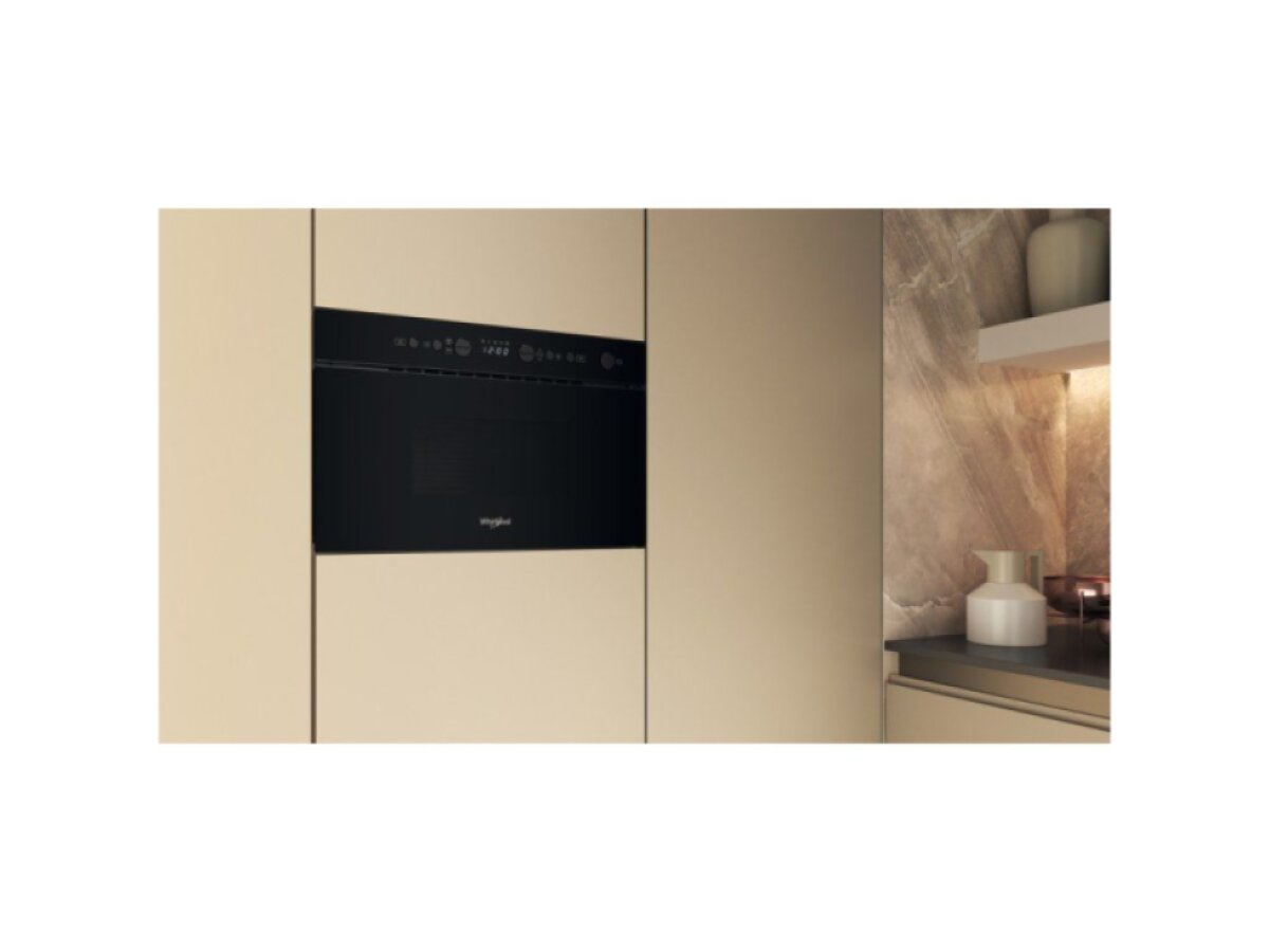 Whirlpool WMN14BB vestavná mikrovlnná trouba s grilem 22 l, Crisp, Quartz Grill a Jet Defrost