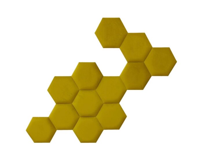 Čalúnený panel na stenu - hexagón