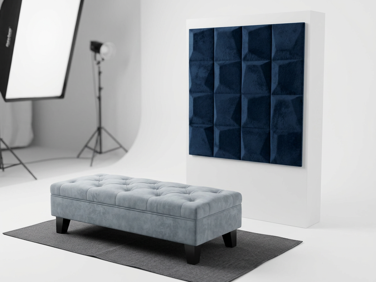 Samolepiaci zamatový 3D panel 34 x 34 cm VEL902 modrý