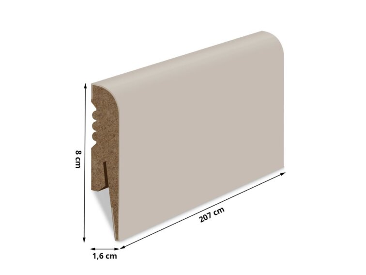 Podlahová lišta MDF - kašmír 8x1,6cm profil R8