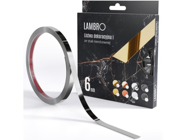 Samolepiaci kovový dekoračný pás plochý - strieborná lesklá 600 x 1 cm