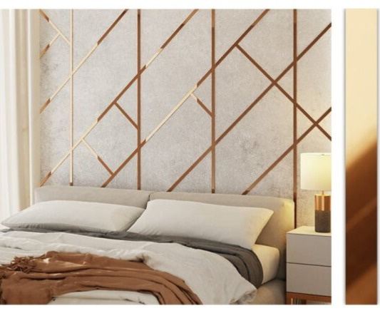 Kovová dekoračná lišta plochá medená lesklá 270cm